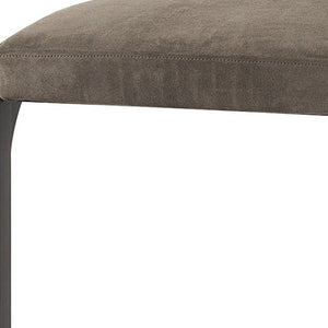 29" Black Leather and Metal Backless Bar Chair