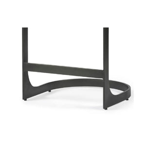 29" Black Leather and Metal Backless Counter Height Bar Chair