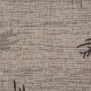 5' X 7' Beige And Red Palm Leaf Indoor Outdoor Area Rug
