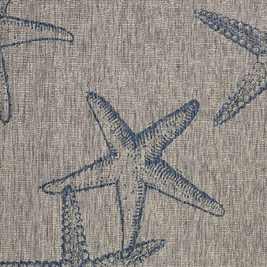 8' X 9' Blue And Gray Starfish Indoor Outdoor Area Rug