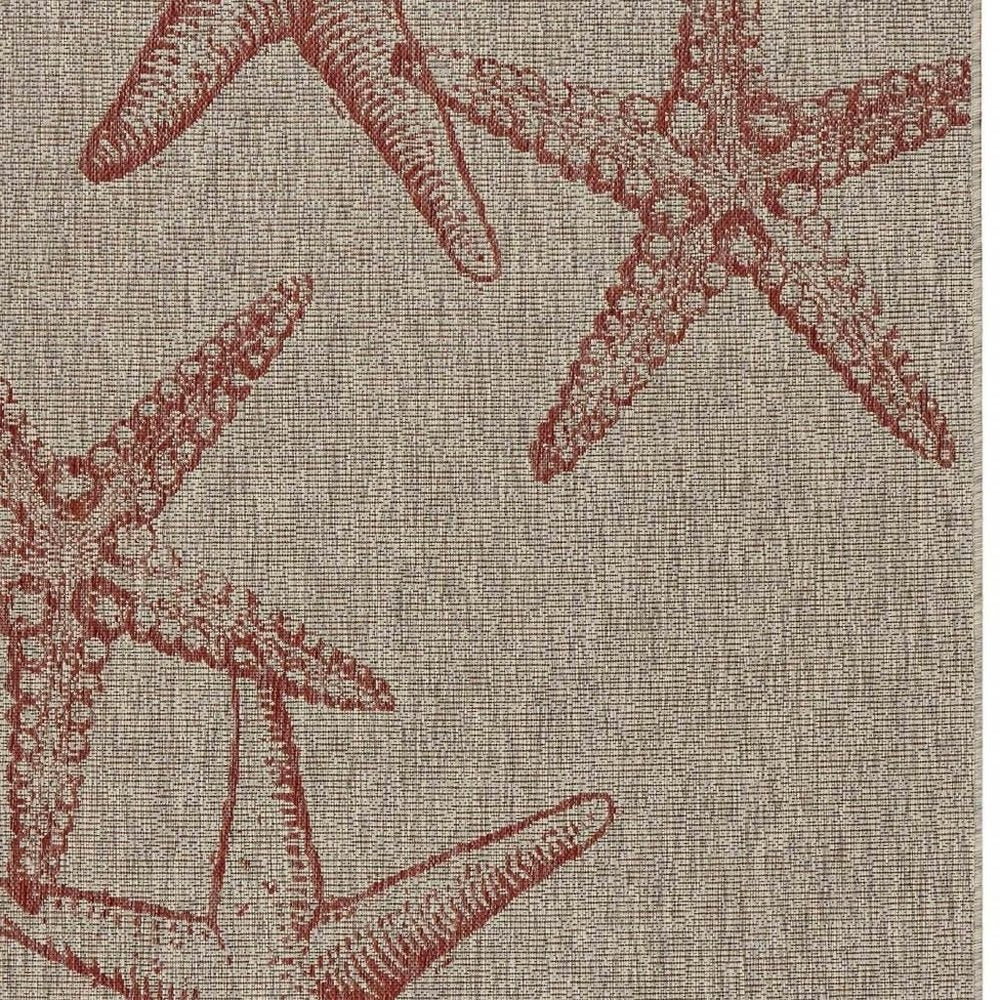 5' X 7' Beige Indoor Outdoor Area Rug