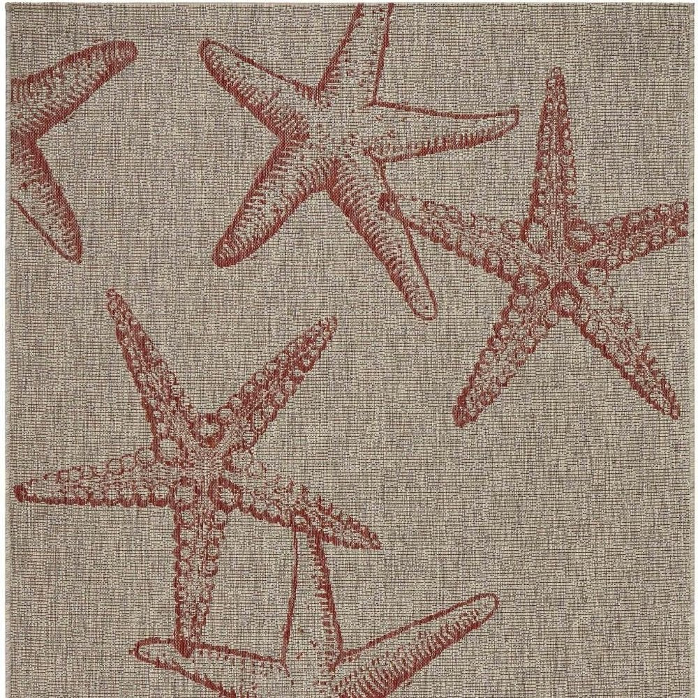 5' X 7' Beige Indoor Outdoor Area Rug