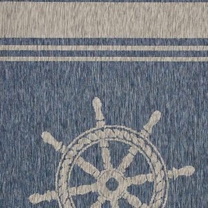 5' X 7' Blue And Gray Indoor Outdoor Area Rug