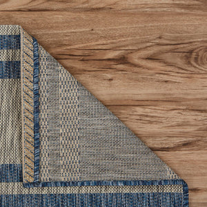 5' X 7' Blue And Gray Indoor Outdoor Area Rug