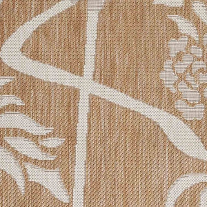 5' X 7' Beige Flamingo Indoor Outdoor Area Rug