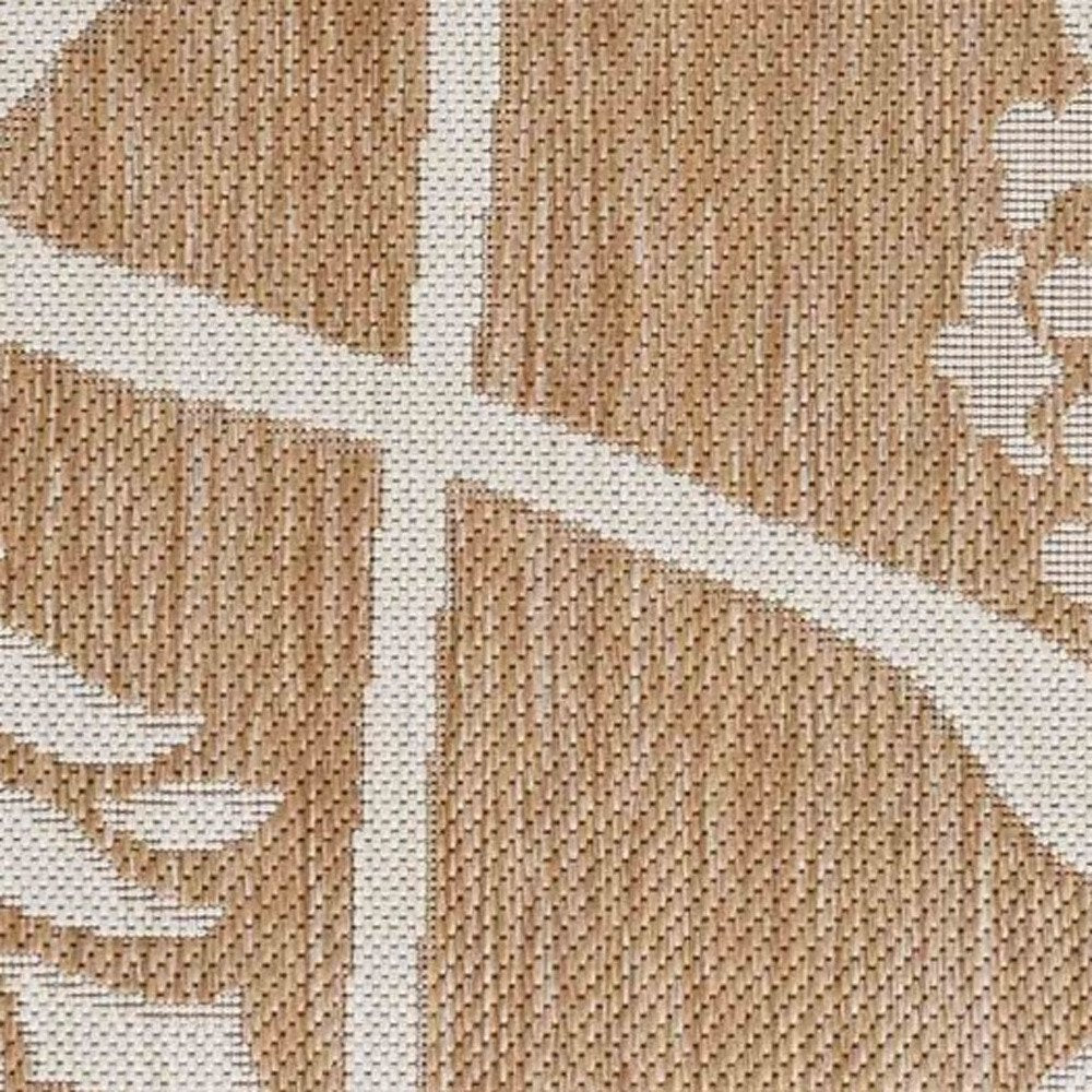 5' X 7' Beige Flamingo Indoor Outdoor Area Rug