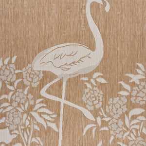 5' X 7' Beige Flamingo Indoor Outdoor Area Rug