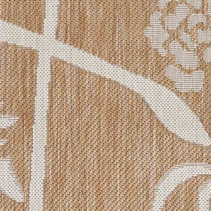 5' X 7' Beige Flamingo Indoor Outdoor Area Rug