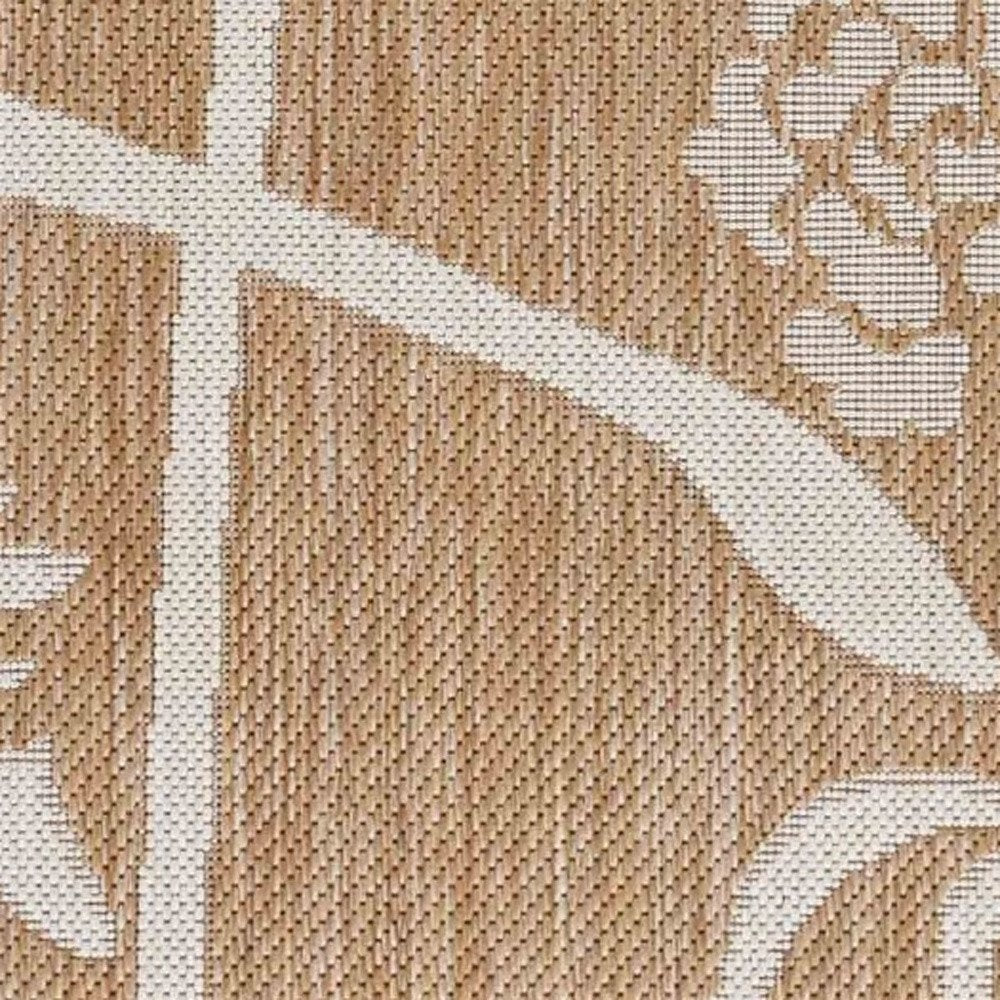 5' X 7' Beige Flamingo Indoor Outdoor Area Rug