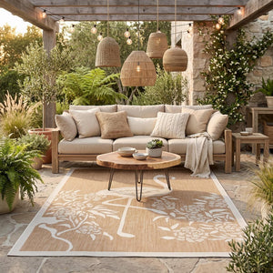 8' X 10' Beige Indoor Outdoor Area Rug