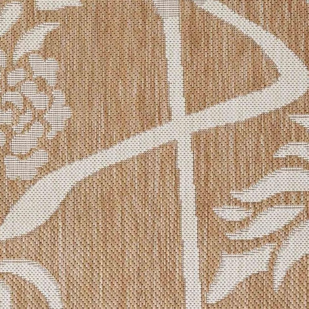 5' X 7' Beige Flamingo Indoor Outdoor Area Rug