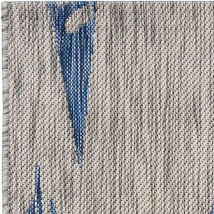 5' X 7' Gray And Blue Sailboat Indoor Outdoor Area Rug