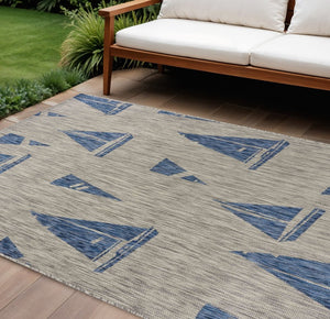 8' X 10' Gray Indoor Outdoor Area Rug