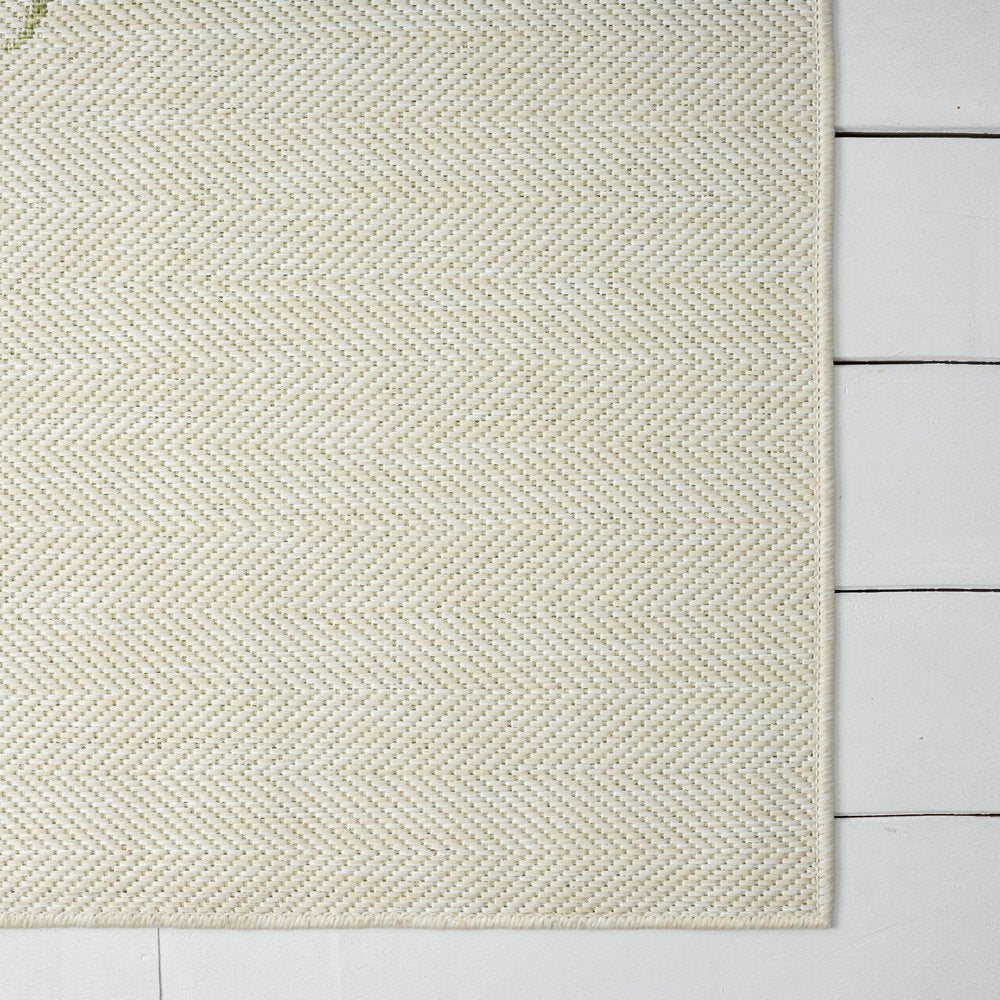 5' X 7' Beige Indoor Outdoor Area Rug