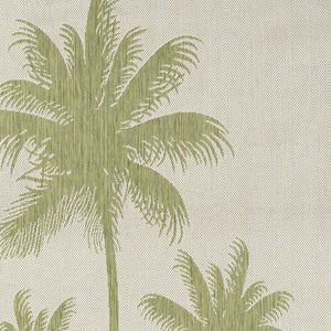 5' X 7' Beige And Green Palm Tree Indoor Outdoor Area Rug