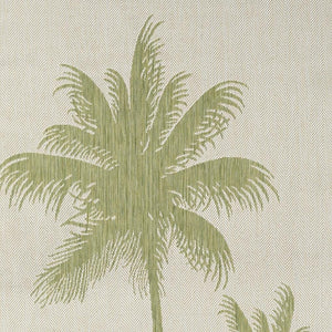 5' X 7' Beige And Green Palm Tree Indoor Outdoor Area Rug