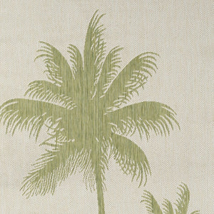 5' X 7' Beige And Green Palm Tree Indoor Outdoor Area Rug