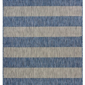 2' X 3' Blue And Gray Indoor Outdoor Area Rug