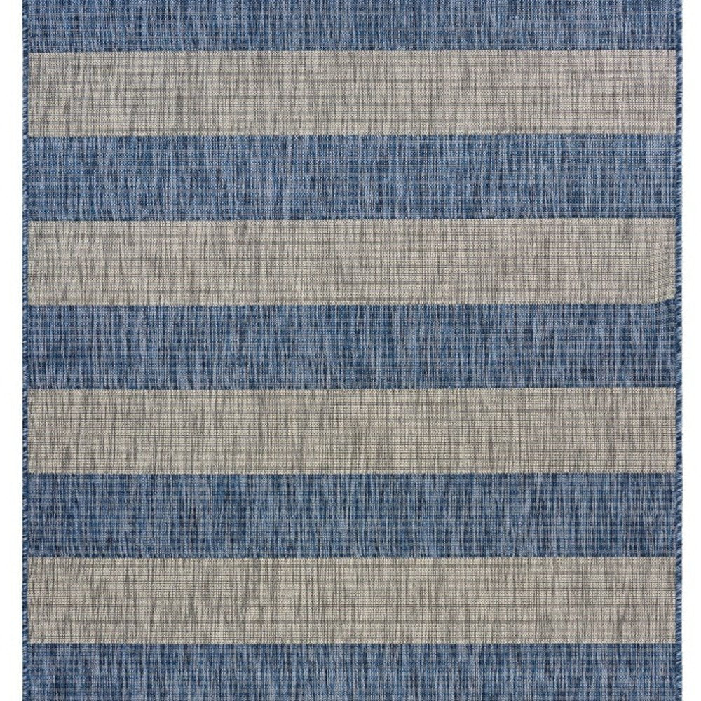 2' X 3' Blue And Gray Indoor Outdoor Area Rug