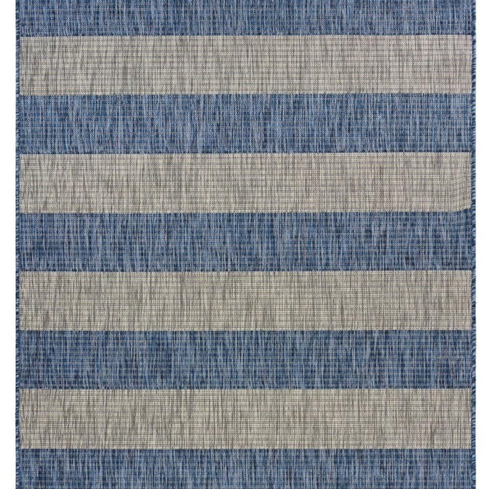 2' X 3' Blue And Gray Indoor Outdoor Area Rug
