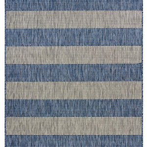 2' X 3' Blue And Gray Indoor Outdoor Area Rug