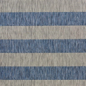 2' X 3' Blue And Gray Indoor Outdoor Area Rug