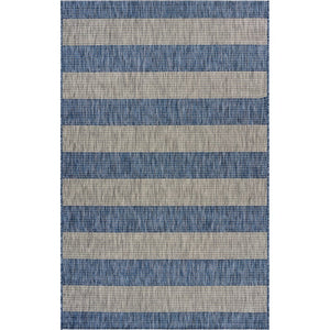2' X 3' Blue And Gray Indoor Outdoor Area Rug