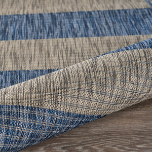 2' X 3' Blue And Gray Indoor Outdoor Area Rug
