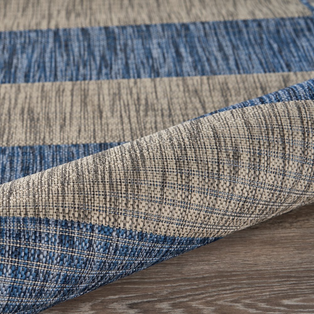 2' X 3' Blue And Gray Indoor Outdoor Area Rug