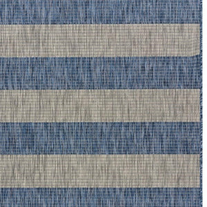 2' X 3' Blue And Gray Indoor Outdoor Area Rug