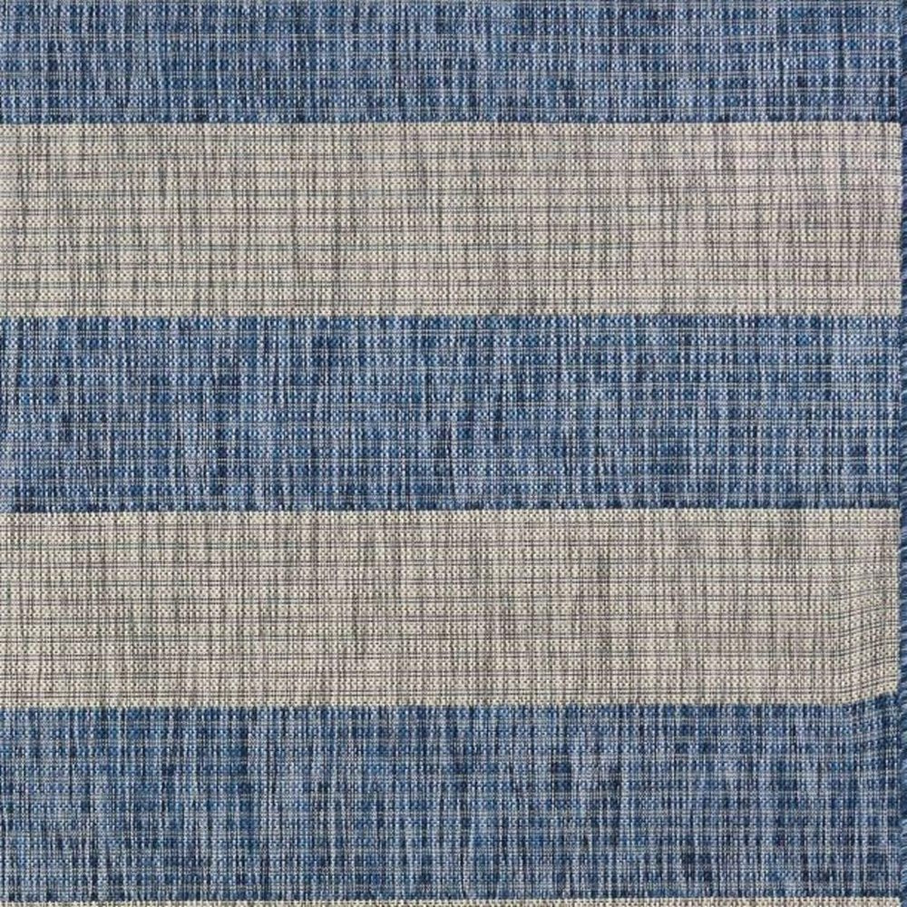 8' X 10' Blue And Gray Indoor Outdoor Area Rug