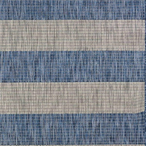 8' X 10' Blue And Gray Indoor Outdoor Area Rug