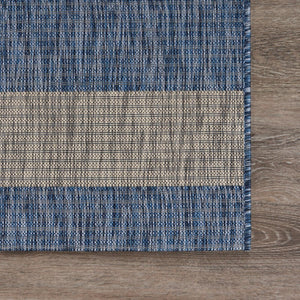 8' X 10' Blue And Gray Indoor Outdoor Area Rug