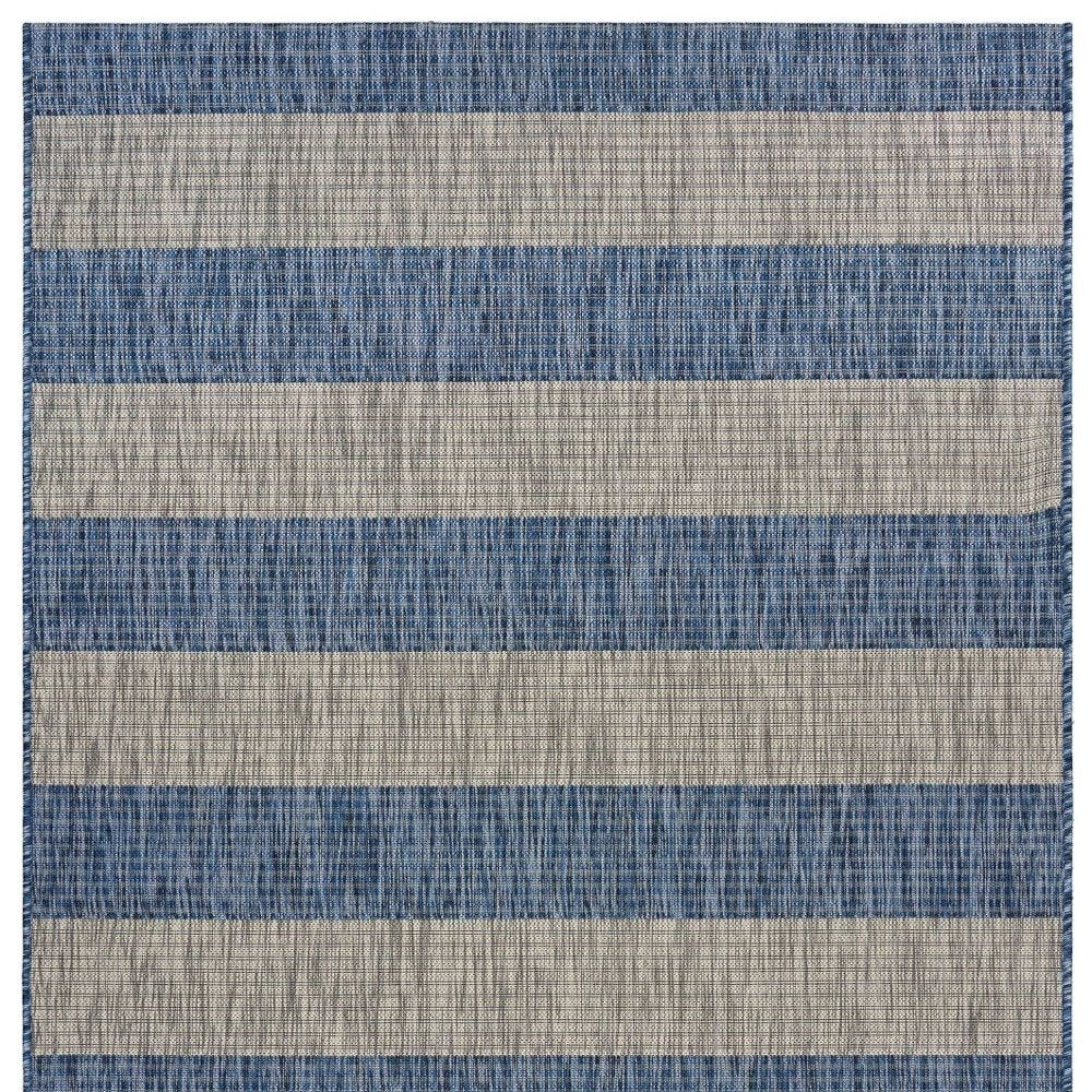 2' X 3' Blue And Gray Indoor Outdoor Area Rug