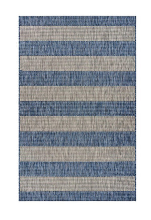 8' X 10' Blue And Gray Indoor Outdoor Area Rug