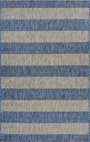 2' X 3' Blue And Gray Indoor Outdoor Area Rug