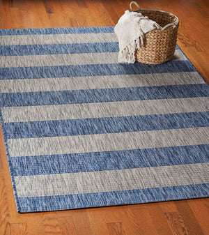 2' X 3' Blue And Gray Indoor Outdoor Area Rug