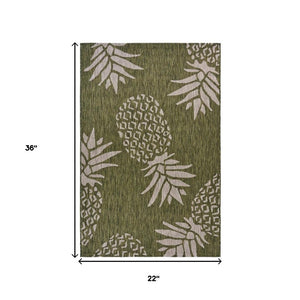 2' X 3' Green Indoor Outdoor Area Rug