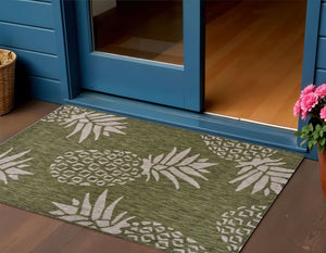 2' X 3' Green Indoor Outdoor Area Rug