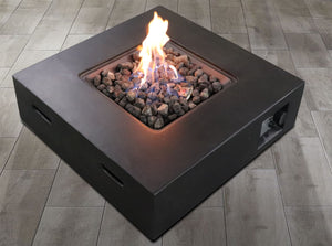 Reinforced - Propane & Gas Fire Pit Table - Charcoal by Couch.com