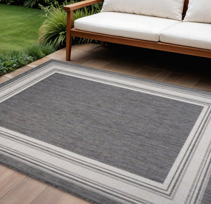 5' X 7' Gray Indoor Outdoor Area Rug