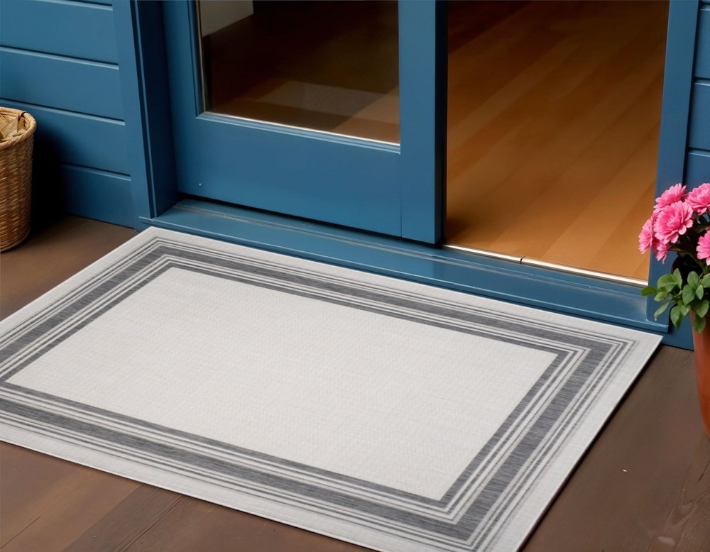 3' X 5' Gray Indoor Outdoor Area Rug