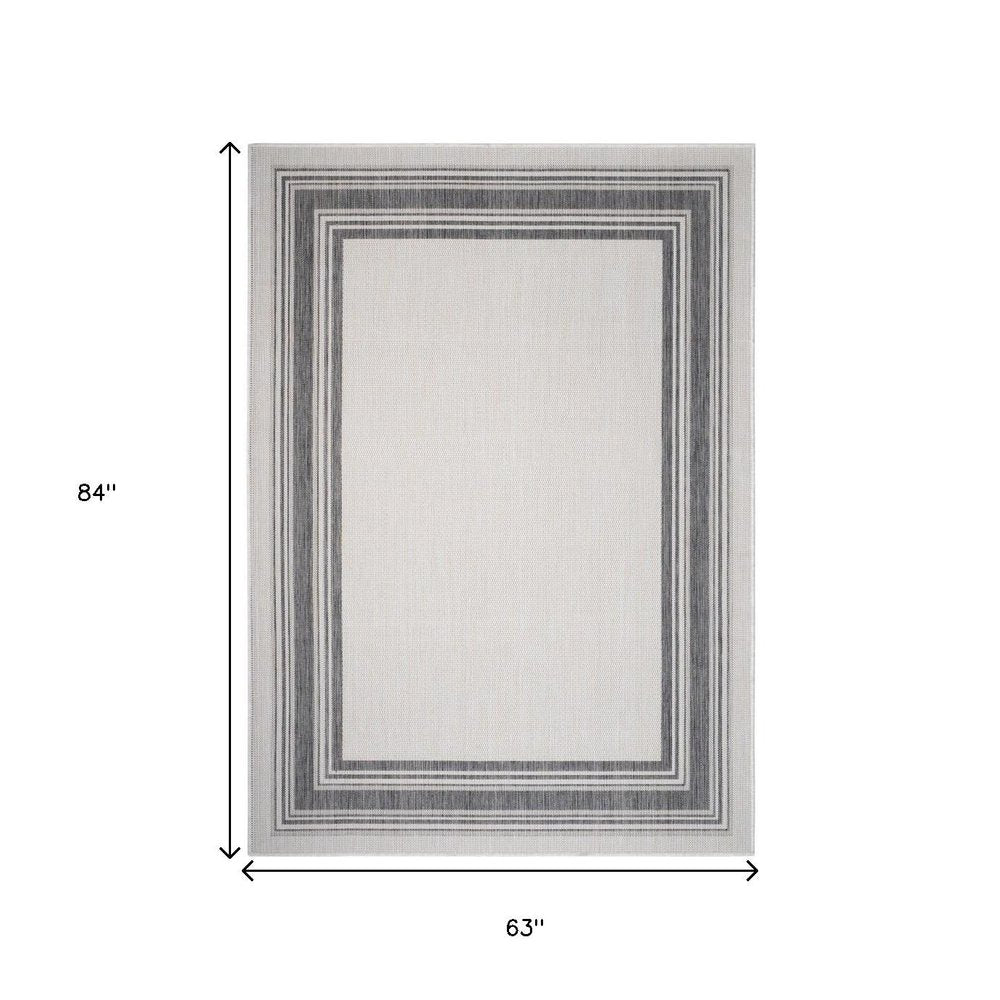 3' X 5' Gray Indoor Outdoor Area Rug
