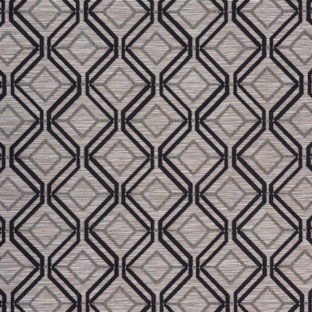 5' X 7' Black And Tan Indoor Outdoor Area Rug