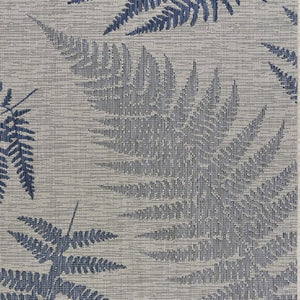 5' X 7' Blue And Gray Indoor Outdoor Area Rug