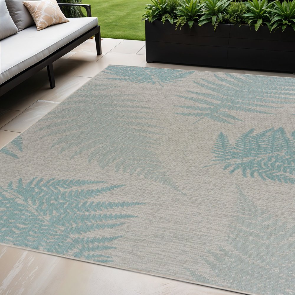 5' X 7' Gray Indoor Outdoor Area Rug
