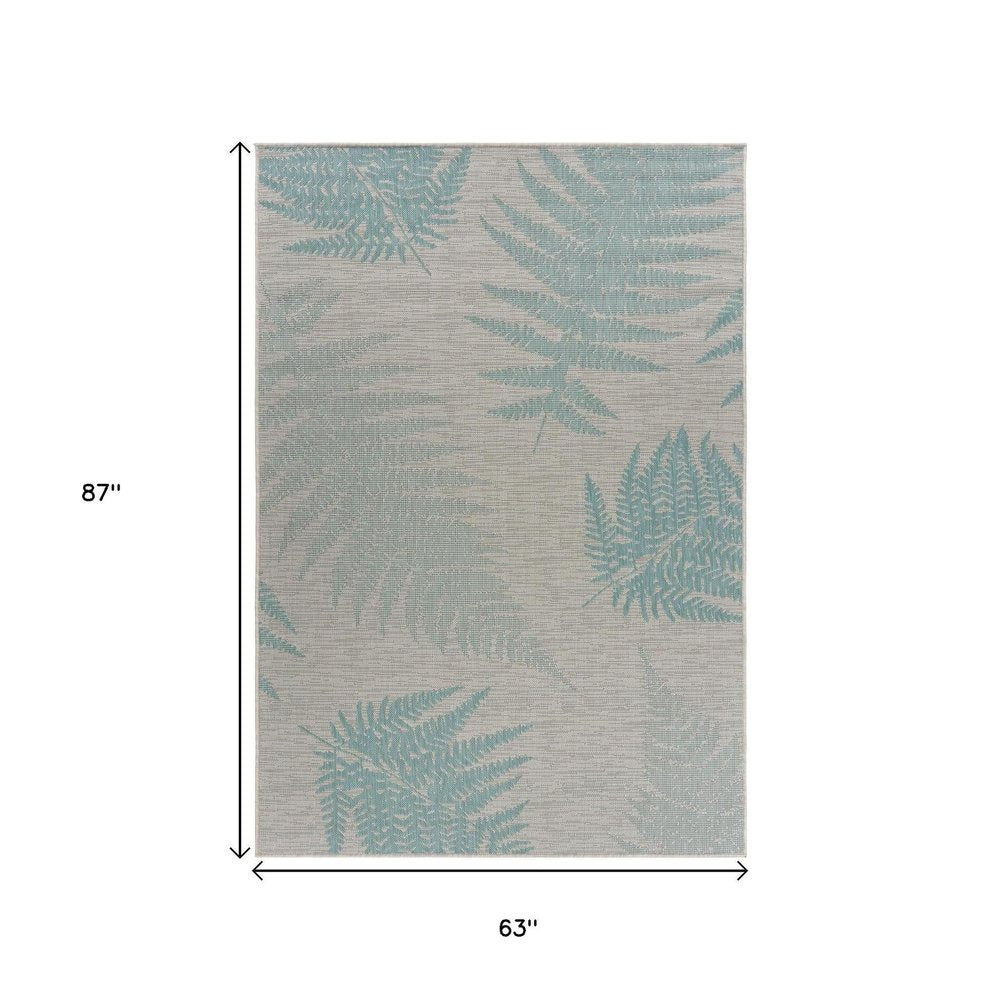 5' X 7' Gray Indoor Outdoor Area Rug