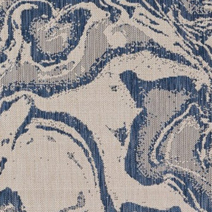 5' X 7' Blue And Gray Indoor Outdoor Area Rug