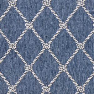 5' X 7' Blue And Gray Indoor Outdoor Area Rug