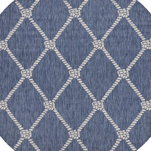 5' X 7' Blue And Gray Indoor Outdoor Area Rug